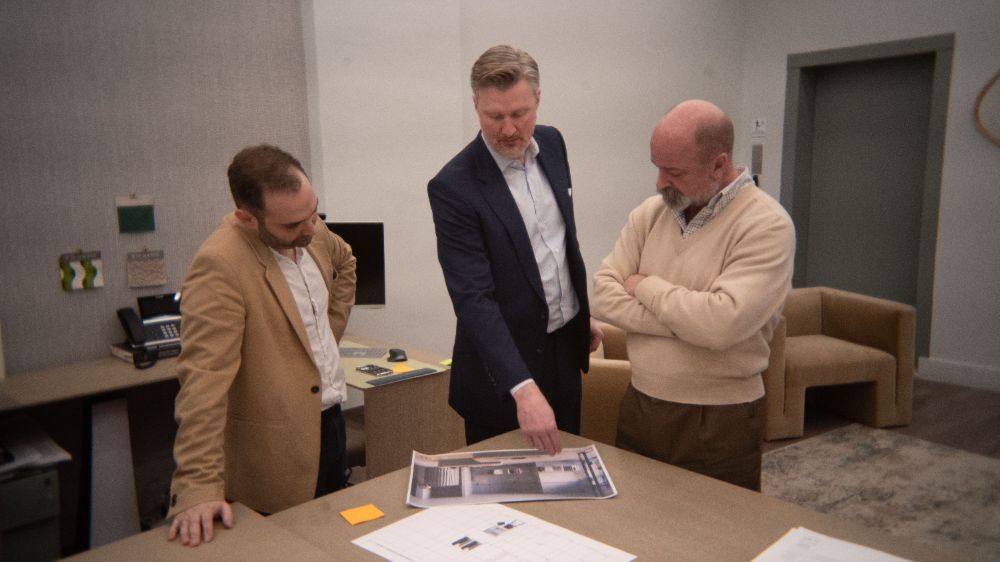 Architect reviewing project plans